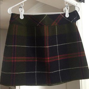 J.Crew Plaid Wool Mini Skirt